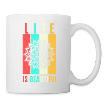 Life Is Beautiful Mandala - Mug - white - Right