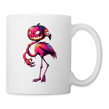 Halloween Flamingo Cartoon Pumpkin Monster Fusion - Mug - white - Right