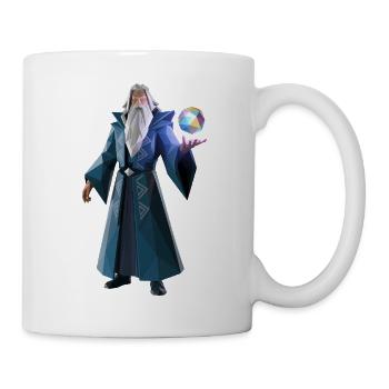 Wise Wizard - Cooles Low-Poly-Logo - Tasse - Weiß - Rechts