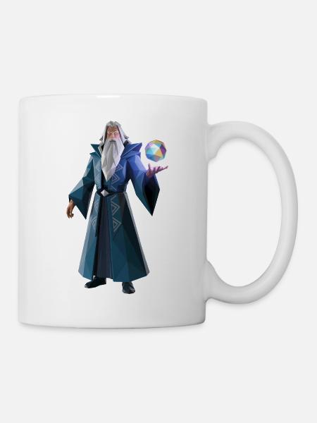 Wise Wizard - Cooles Low-Poly-Logo - Tasse - Weiß