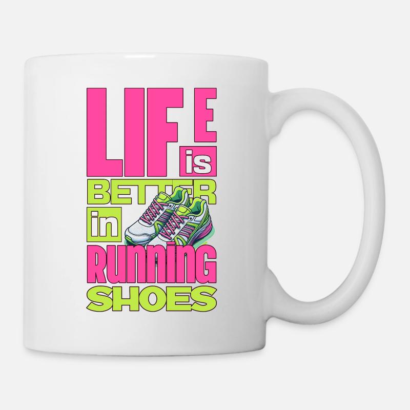 Life is Better in Running Shoes - Mug - white
