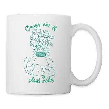 Crazy Cat & Plant Lady – Drôle de chats et de plantes - Mug blanc - blanc - Droite
