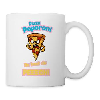 Angry Pepperoni Pizza Caricature - Mug - white - Right