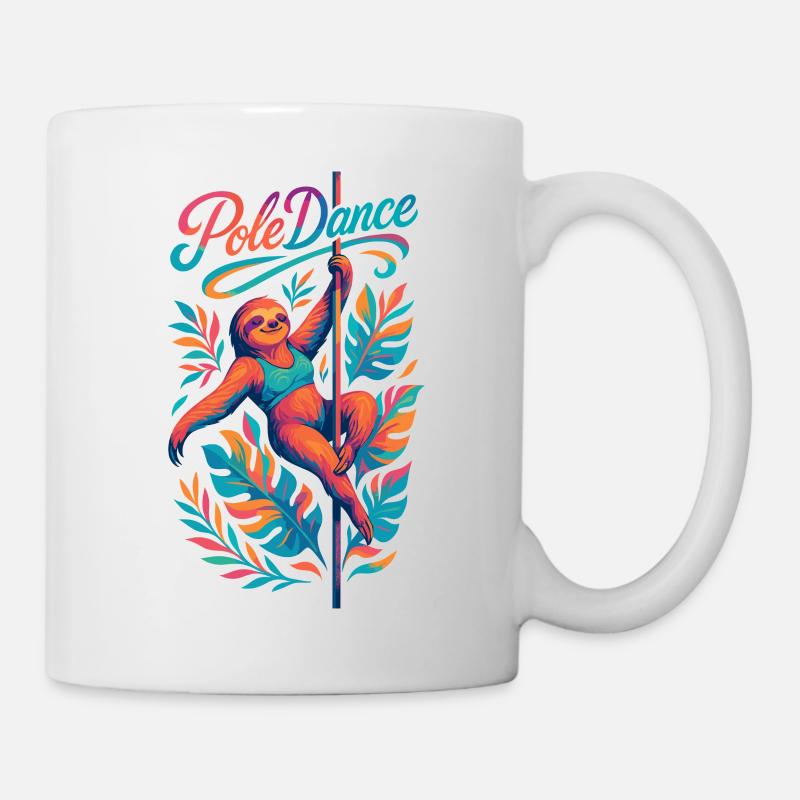 Paresseux Pole Dance Pole Dancer Drôle Cadeau - Mug blanc - blanc