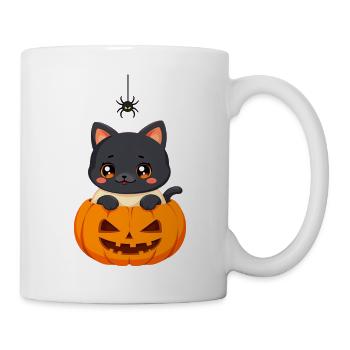Halloween Cat with Halloween Pumpkin - Mug - white - Right
