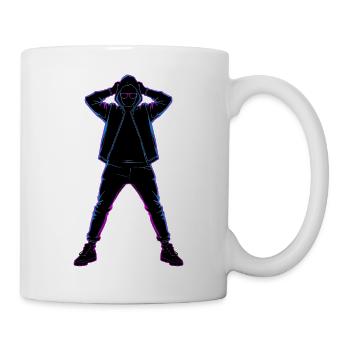 Berlin Rave Silhouette – Neon Night Vibes - Tasse - Weiß - Rechts