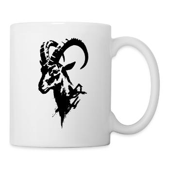Steinbock schwarz - Tasse - Weiß - Rechts