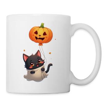 Halloween Cat with Halloween Pumpkin - Mug - white - Right