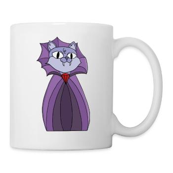 Vampire Cat in Purple Cape - Mug - white - Right