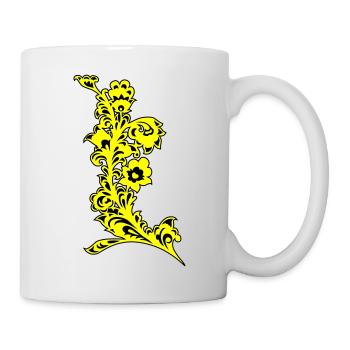 Yellow Flower Detail Ornament - Mug - white - Right