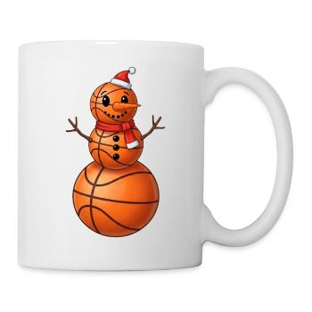 Basketball Cartoon Snowman Winter Sports - Mug - white - Right