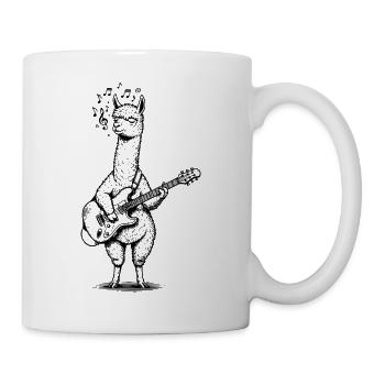 Gitarre spielen Alpaka Kunst - Tasse - Weiß - Rechts