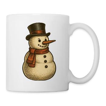 Schneemann - Frohe Weihnachten - Tasse - Weiß - Rechts