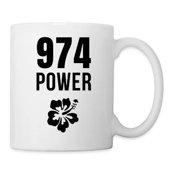 Power 974 Tropischer Hibiskus - Tasse - Weiß - Rechts