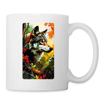 Wolf im Herbst (Blick nach Rechts) - Tasse - Weiß - Rechts