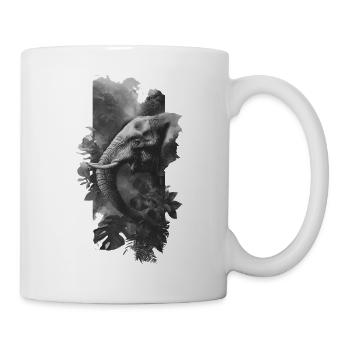 Éléphant gris en collage jungle - Mug blanc - blanc - Droite
