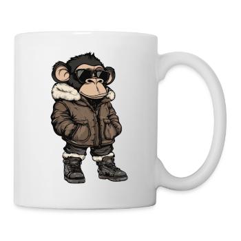 Singe Hiver Frais - Mug blanc - blanc - Droite