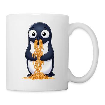 Cute Penguin Spaghetti Clumsy Cartoon - Mug - white - Right