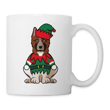 American Akita Elf Costume Christmas Dog Outfit - Mug - white - Right