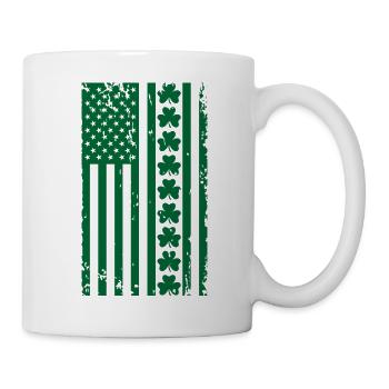 USA Shamrock Saint Patrick's Day US Flag - Mug - white - Right