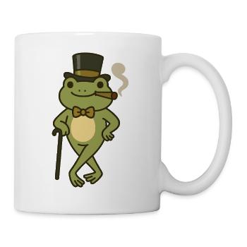 Eleganter Frosch mit Zylinder – Gentleman Frog - Tasse - Weiß - Rechts