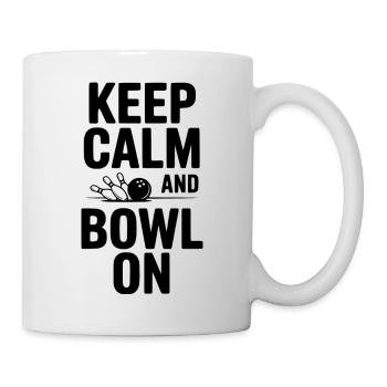 Bleiben Sie ruhig und bowlen Sie auf - Tasse - Weiß - Rechts