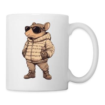 Gürteltier Cool Winter - Tasse - Weiß - Rechts