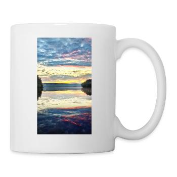 Sunset at the quiet lake - Mug - white - Right