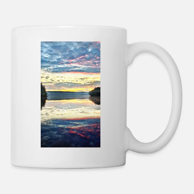 Sunset at the quiet lake - Mug - white