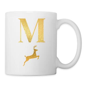 Letter m golden deer - gift idea - Mug - white - Right