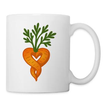 Two carrots in the shape of a heart – symbol close to nature - Mug - white - Right