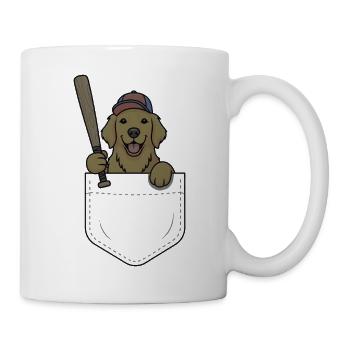 Baseball-Welpe in der Tasche - Tasse - Weiß - Rechts