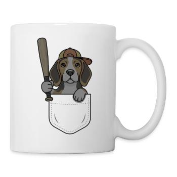 Beagle Pocket Baseball - Tasse - Weiß - Rechts