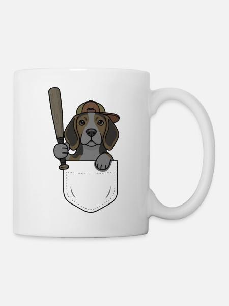Beagle Pocket Baseball - Tasse - Weiß