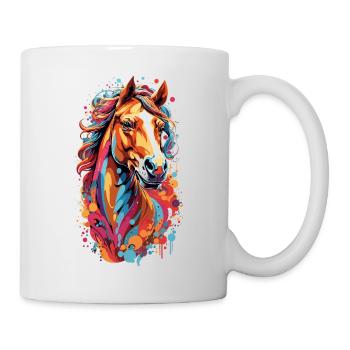 Farbensturm Pferdekopf - Tasse - Weiß - Rechts