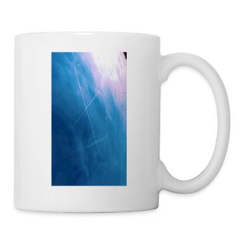 Cross of contrails in the sky - Mug - white - Right
