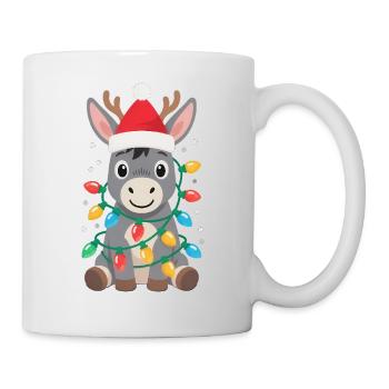 Âne Elfe Chapeau de Noël Père Noël Drôle - Mug blanc - blanc - Droite