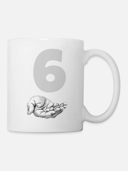 Lustiges Six Meme Hand Gen Alpha Witz - Tasse - Weiß