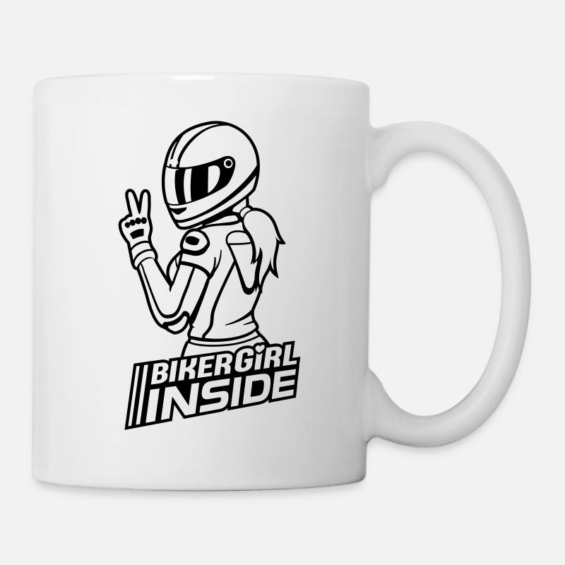 Biker Girl inside (colors changeable) - Mug - white