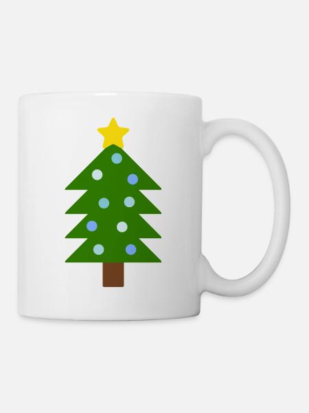 Festlicher Kiefern-Weihnachtsbaum - Tasse - Weiß
