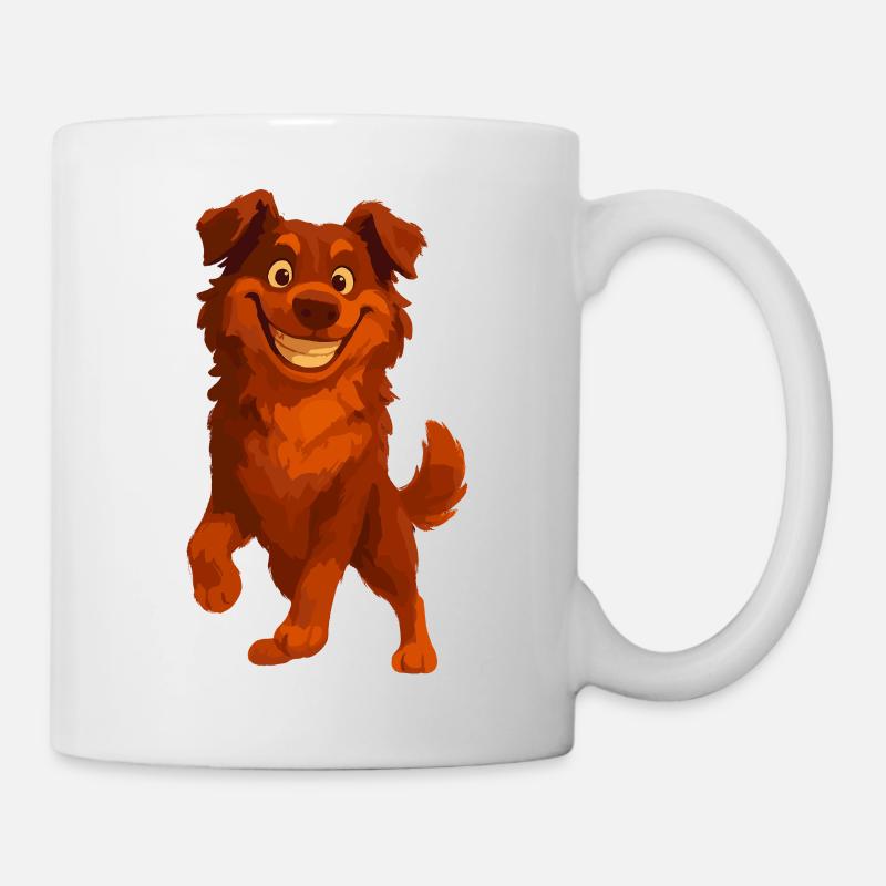 Australian Shepherd Cartoon Grin - Mug - white