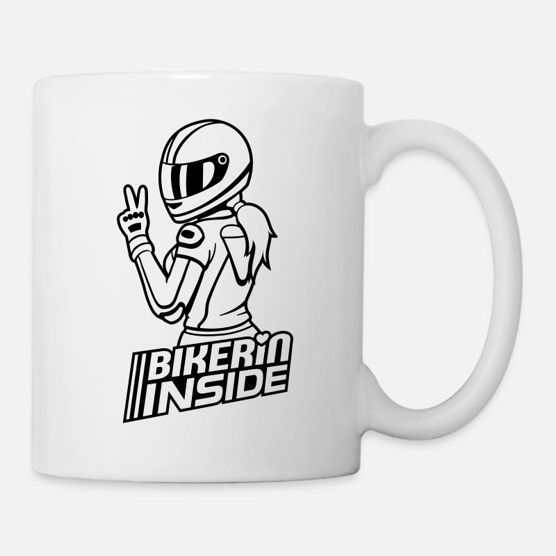 Biker inside (colors can be changed) - Mug - white
