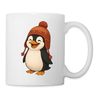 Dessin animé drôle de manchot Chapeau du Pérou joie mignonne - Mug blanc - blanc - Droite