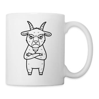 Illustration de dessin animé de chèvre en colère - Mug blanc - blanc - Droite