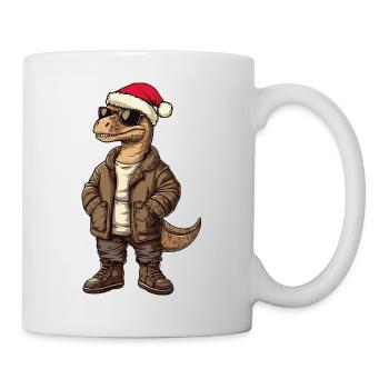 Dinosaur brontosaurus Christmas Winter - Mug - white - Right