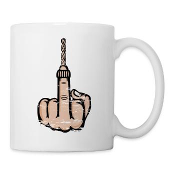 Conception de la perceuse au doigt d’honneur - Mug blanc - blanc - Droite