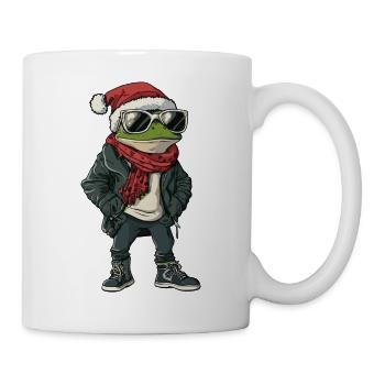 Frosch Weihnachten Winter - Tasse - Weiß - Rechts