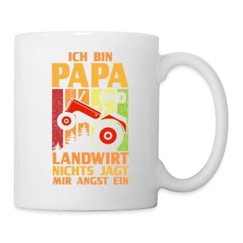 Ich Bin Papa Und Landwirt Nichts Jagt Mir Angst Ei - Tasse - Weiß - Rechts
