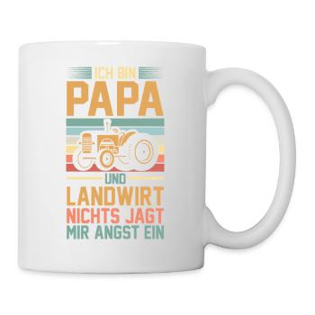 Ich Bin Papa Und Landwirt Nichts Jagt Mir Angst Ei - Tasse - Weiß - Rechts
