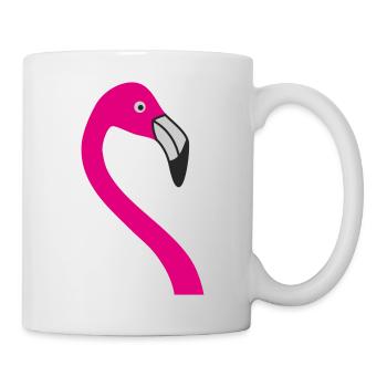 Flamingo Neon Pink Silhouette - Mug - white - Right